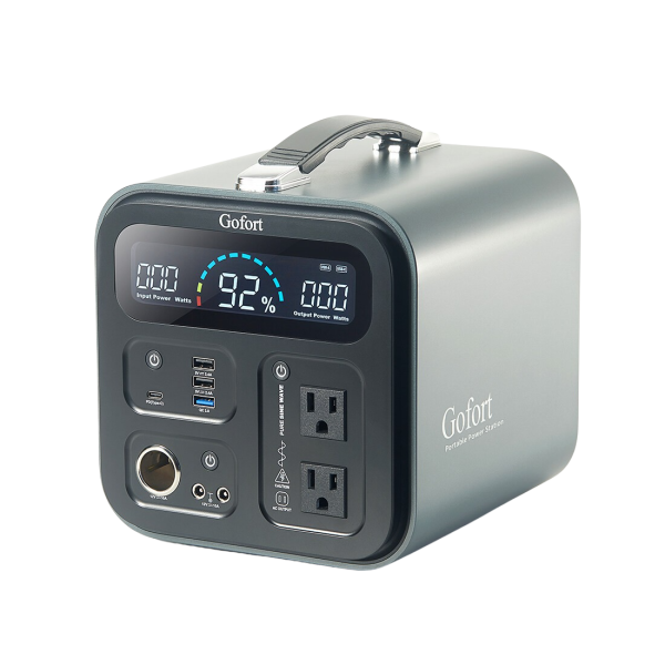 GoFort 550Wh Portable Power Station 600W (Peak 1000W) Solar Generator With 110V AC Outlets QC3.0 & Type C 45W Backup Battery Pack New Sale