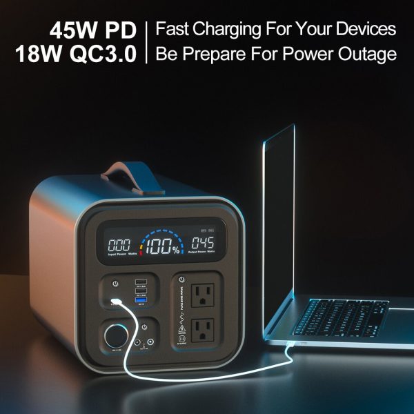 GoFort 550Wh Portable Power Station 600W (Peak 1000W) Solar Generator With 110V AC Outlets QC3.0 & Type C 45W Backup Battery Pack New Sale - Image 3