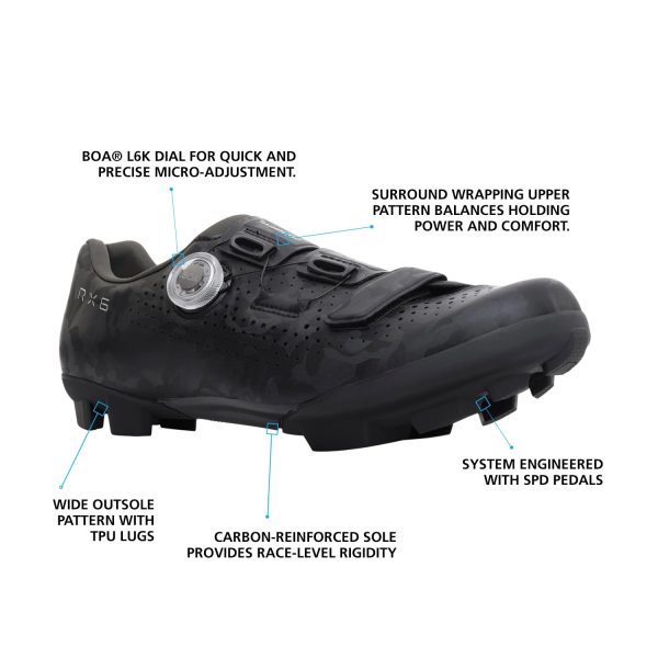 Shimano RX6E SPD Gravel Shoe - Wide - Black Cheap - Image 5